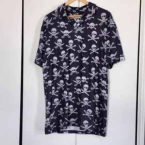 Proud 90 Black Skull Print Men's Shirt